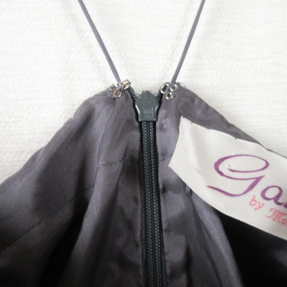 Gala by Mon Cheri Floral Beaded Mini Dress Size 8 Spaghetti Straps Purple - Picture 4 of 13